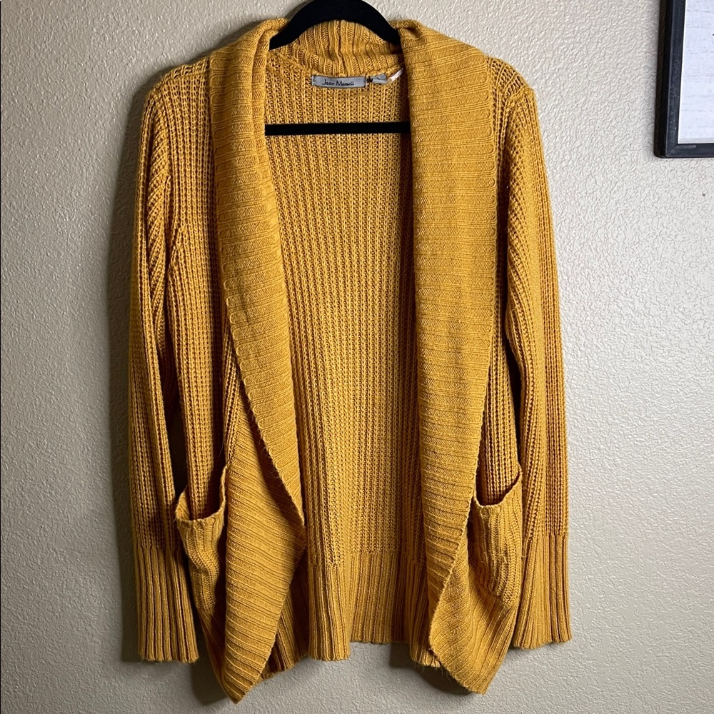 Jason Maxwell Mustard Open Front Cardigan